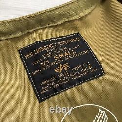 Vintage Type C1 Alpha Industries US Army Air Forces WW2 Vest Sustenance Size S