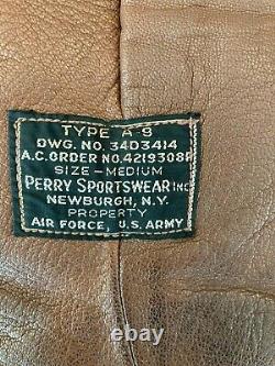 Vintage U. S. Army Air Force Leather Glove/mitten A-9 Medium Wwii Ww2 Usaf B-17