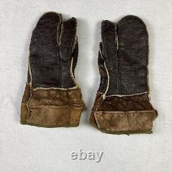 Vintage U. S. Army Air Force Leather Glove/mitten A-9 Wwii Ww2 Usaf B-17