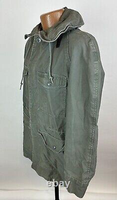 Vintage US Air Force Field Jacket S Cold Weather Olive Green Hooded Vietnam Era