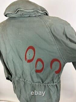 Vintage US Air Force Field Jacket S Cold Weather Olive Green Hooded Vietnam Era