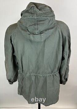 Vintage US Air Force Field Jacket S Cold Weather Olive Green Hooded Vietnam Era