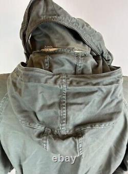 Vintage US Air Force Field Jacket S Cold Weather Olive Green Hooded Vietnam Era