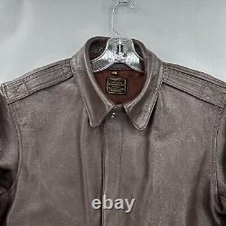 Vintage US Air Force Jacket Type A2 Pilot Leather Mens 44 Brown Brabander Army