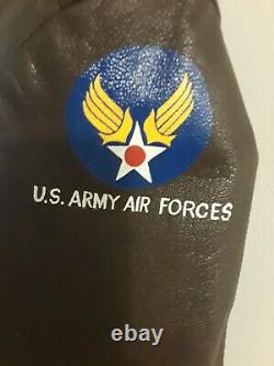 Vintage US Army Air Force Leather 49th Squadron Bomber Jacket Size 40R