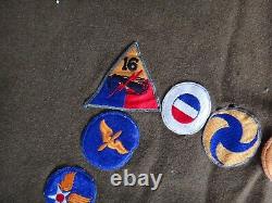 Vintage US Army Air Force Patches/Insignia Lot of 56 on Wool Blanket Rare Find