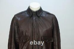 Vintage US Army Air Force Type A-2 Leather Flight Brown Bomber Jacket 40 Scovill