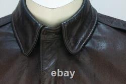 Vintage US Army Air Force Type A-2 Leather Flight Brown Bomber Jacket 40 Scovill