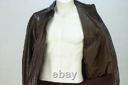 Vintage US Army Air Force Type A-2 Leather Flight Brown Bomber Jacket 40 Scovill