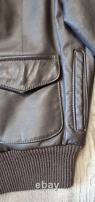 Vintage US Army Air Forces Leather Bomber Jacket Brown Size 40 Type A-2 Avirex