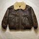 Vintage Us Air Force Army Leather Type B-6 Jacket 42 Blue Duck Shearling