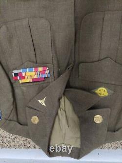 Vintage Us Army Air Force Wool Field Jacket 1944 Ww2 Size 36 R With Patches