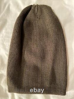 Vintage WW2 Military Real A-4 Knit Cap Wool OD Original Air Force U. S. Army Rare