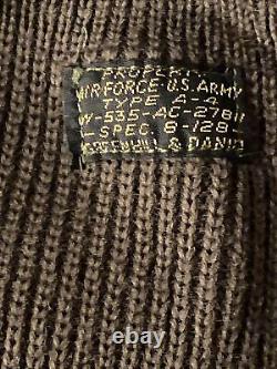 Vintage WW2 Military Real A-4 Knit Cap Wool OD Original Air Force U. S. Army Rare