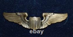 Vintage WW2 US Army Air Corps/Air Force Sterling Silver Pilot Wings Pin, 3x. 8