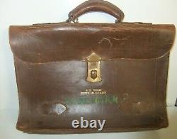 Vintage WW2 WWII army AIRFORCE Attache Gusset Briefcase Officer Leather Bag RARE