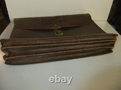 Vintage WW2 WWII army AIRFORCE Attache Gusset Briefcase Officer Leather Bag RARE