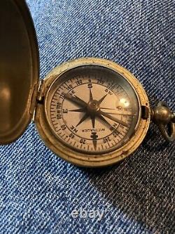 Vintage WW2 Wittnauer Air Force US Army Military Pocket Compass Original Works