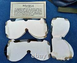 Vintage WWII 1944 US ARMY AIR FORCE B-8 Flight Flying Goggles Green Box M-1944