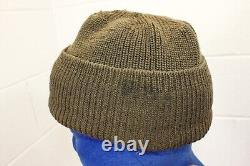 Vintage WWII A-4 US ARMY AIRFORCE MECHANIC WATCH CAP BEANIE GOODWEAR Hat Knit