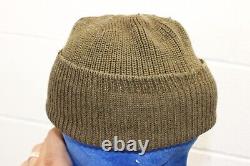 Vintage WWII A-4 US ARMY AIRFORCE MECHANIC WATCH CAP BEANIE GOODWEAR Hat Knit