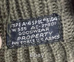 Vintage WWII A-4 US ARMY AIRFORCE MECHANIC WATCH CAP BEANIE GOODWEAR Hat Knit