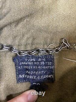 Vintage WWII Air Force U. S. Army Type A-4 Flight Suit Size 42x26