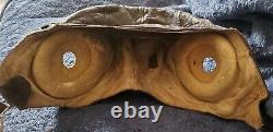Vintage WWII Army Air Forces Leather Flight Helmet + Sunglasses TYPE A-11 Large