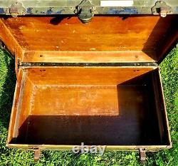 Vintage WWII Military FOOT LOCKER Trunk Chest, US Army, Brooks Air Force Base