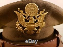 Vintage WWII U. S. Army Air Force Military Officer's Dress Cap Hat Size 7 1/8