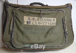 Vintage WWII US ARMY AIR FORCE B-4 Flyers Bag HINSON MFG Military Pilot Garment
