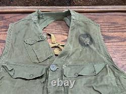 Vintage WWII US Army Air Force B29 Pilot Survival Vest w Holster USAAF Issue