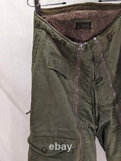Vintage WWII US Army Air Force Type A-11A Fur Alpaca Lined Flight Pants Size 32