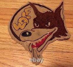 Vintage WWII US Army Air Force Wolf Jacket Patch. Hand Sewn 7 x 5 Inches Rare