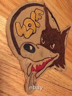 Vintage WWII US Army Air Force Wolf Jacket Patch. Hand Sewn 7 x 5 Inches Rare