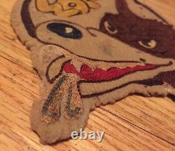 Vintage WWII US Army Air Force Wolf Jacket Patch. Hand Sewn 7 x 5 Inches Rare