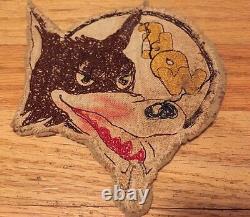 Vintage WWII US Army Air Force Wolf Jacket Patch. Hand Sewn 7 x 5 Inches Rare