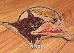 Vintage WWII US Army Air Force Wolf Jacket Patch. Hand Sewn 7 x 5 Inches Rare