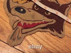 Vintage WWII US Army Air Force Wolf Jacket Patch. Hand Sewn 7 x 5 Inches Rare