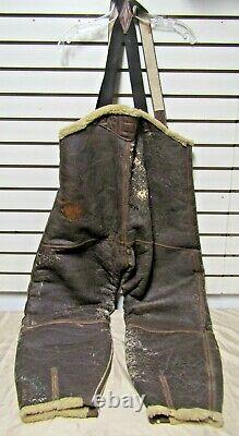 Vintage WWII US Army Air Forces Type B-1 Leather Bomber Trousers Medium 1943 AAC