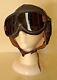 Vintage Wwii Ww2 Us Army Air Force Pilot Leather Flight Helmet With Goggles Xl