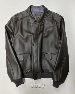 Vintage Willis & Geiger Leather Jacket Type A-2 US Army Air Force Size 42 Brown