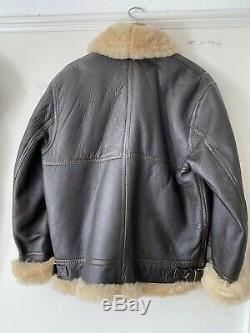 Vintage Ww2 Us Army B1 Style Leather Sheepskin Flying Jacket Air Force Aviation