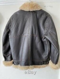 Vintage Ww2 Us Army B1 Style Leather Sheepskin Flying Jacket Air Force Aviation