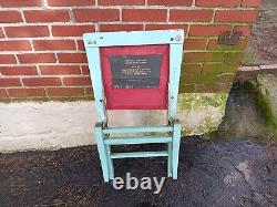 Vintage Wwii Us Army Air Force Folding Field Chair Briefing Room Military #2