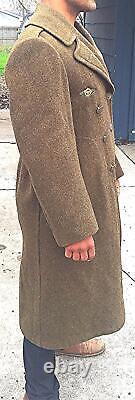 Vintage Wwii Us Wool Overcoat Military Army Air Corps Force 1942 Ww2 Uniform 36r