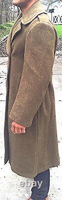 Vintage Wwii Us Wool Overcoat Military Army Air Corps Force 1942 Ww2 Uniform 36r