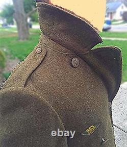 Vintage Wwii Us Wool Overcoat Military Army Air Corps Force 1942 Ww2 Uniform 36r