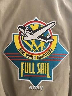 Vtg AVIREX Type A-2 US Army Air Forces Khaki Jacket Full Sail Patch Rare Size L