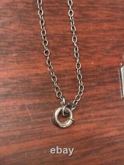 Vtg. Air Forces U S Army Sterling Silver Blue Pendant & Chain 19.75